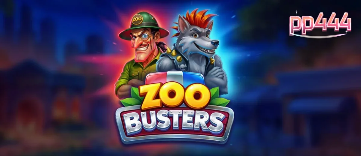 Tampilan visual slot Zoo Busters dengan karakter hewan punk